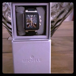 Michele Black/Silver Watch